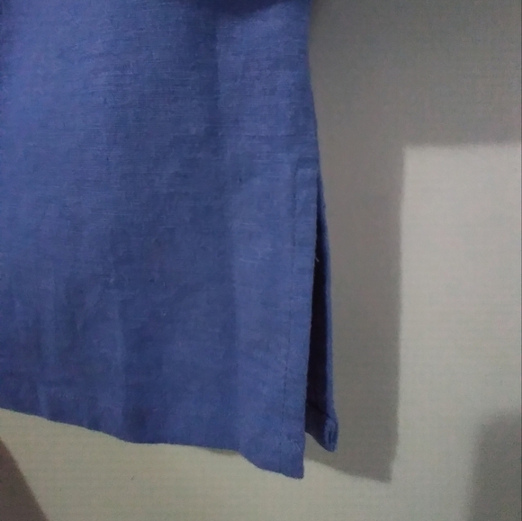 NWOT Denim & Co  Western Style Linen Blend Turquoise and Stud detail Shacket - Picture 8 of 9